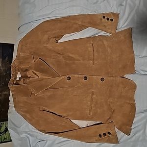 D and Co tan suede blazer size l